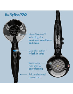 Secador de Pelo Profesional BaBylissPRO 2000W Negro 2
