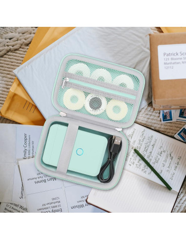 Funda Canboc Verde Menta para Impresora Etiquetas NIIMBOT D110