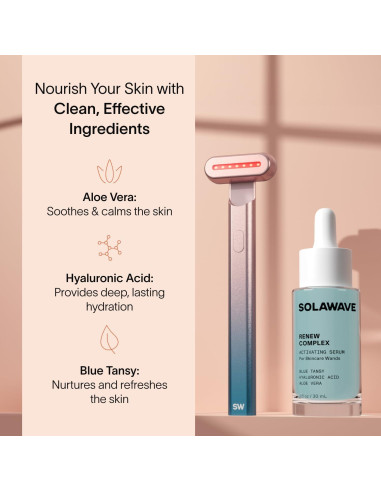 Varita de Terapia de Luz Roja Solawave 4-en-1 para Piel