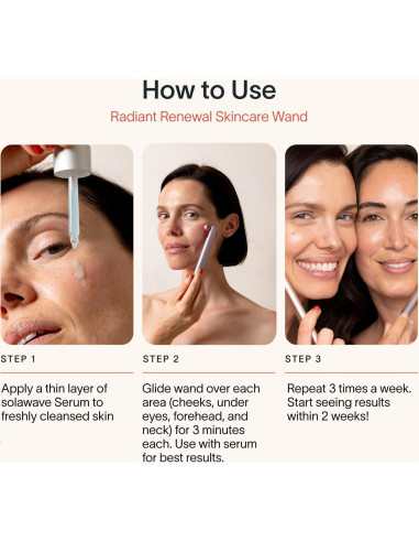 Varita de Terapia de Luz Roja Solawave 4-en-1 para Piel