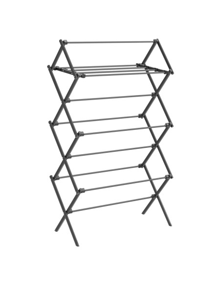 Estante Plegable para Secar Ropa SONGMICS 75 cm Acero Negro Estante Plegable para Secar Ropa SONGMICS 75 cm Acero Negro