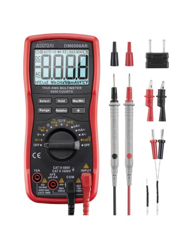 Multímetro Digital AstroAI DM6000AR TRMS 6000 Cuentas Negro