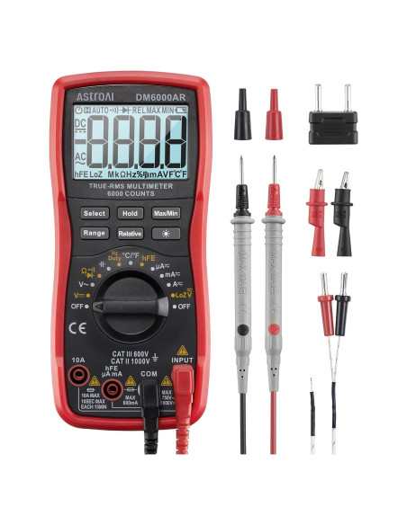 Multímetro Digital AstroAI DM6000AR TRMS 6000 Cuentas Negro