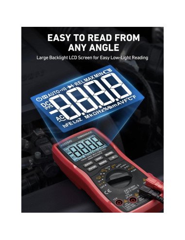 Multímetro Digital AstroAI DM6000AR TRMS 6000 Cuentas Negro