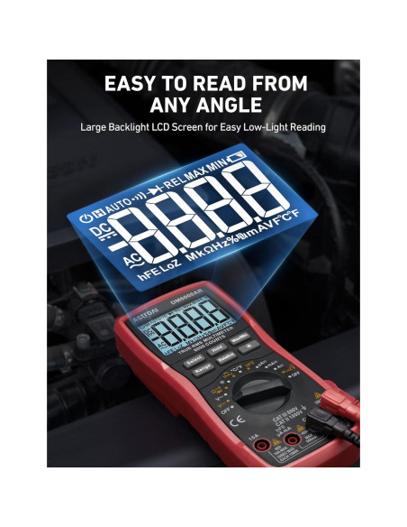 Multímetro Digital AstroAI DM6000AR TRMS 6000 Cuentas Negro