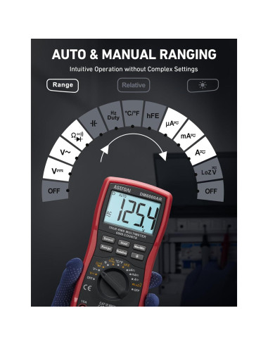 Multímetro Digital AstroAI DM6000AR TRMS 6000 Cuentas Negro