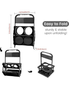 Transportador de Bebidas Musbus Plegable 4 Tazas Negro 2