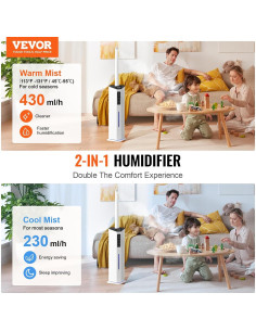 Humidificador Comercial VEVOR 9L 2-en-1 Niebla Fría/Cálida 2