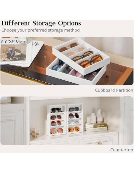 Organizador de Gafas Lolalet Beige 4 Compartimentos 2 Pcs