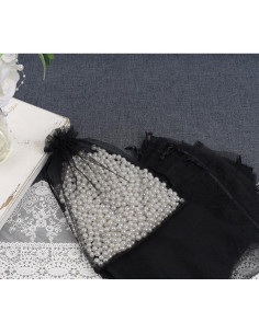 Bolsas de Organza Negra YunKo 50pcs 15x22cm con Cierre 2
