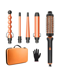 Plancha de Rizar GSKY 5 en 1 con Varitas Cerámicas y Cepillo