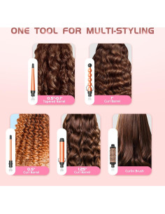 Plancha de Rizar GSKY 5 en 1 con Varitas Cerámicas y Cepillo 2