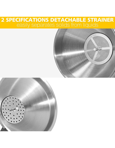 Embudo de Acero Inoxidable Anaeat 10.4 cm con Filtros Desmontables