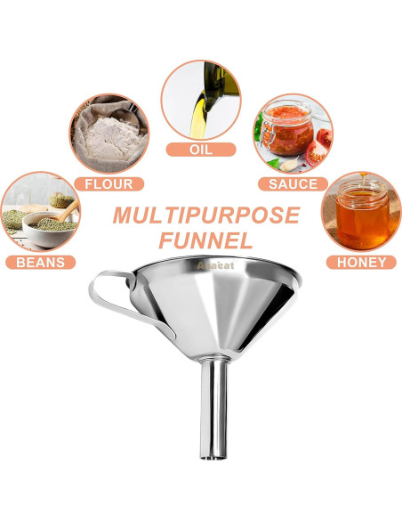 Embudo de Acero Inoxidable Anaeat 10.4 cm con Filtros Desmontables