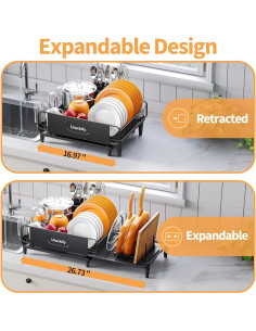 Escurridor de Platos Expandible Urackify Negro 67.8cm Multifuncional 2