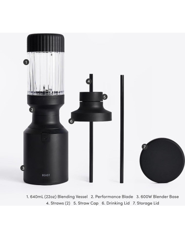 Licuadora Personal Beast Mighty 850W Compacta Negra 640ml