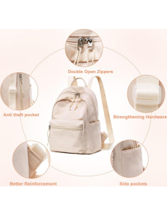 Mini Mochila CAMTOP Beige para Niñas y Adolescentes 2