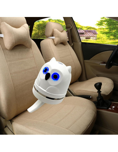 Aspiradora Mini Hallocool Búho Recargable 5h USB Blanca