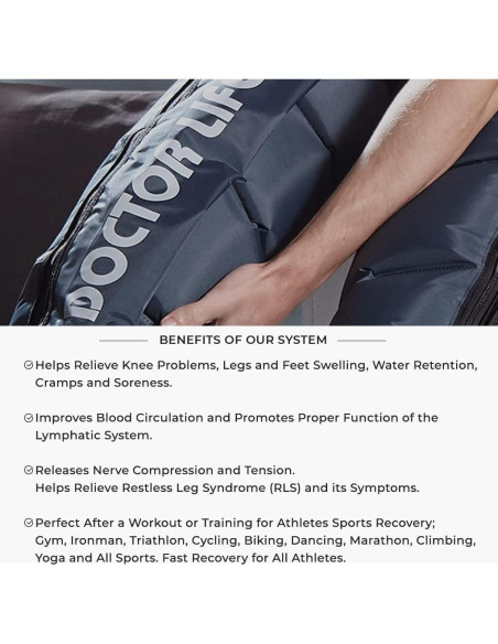 Masajeador de Piernas DOCTOR LIFE SP-1000 L - Compresión Dinámica Masajeador de Piernas DOCTOR LIFE SP-1000 L - Compresión Dinámica