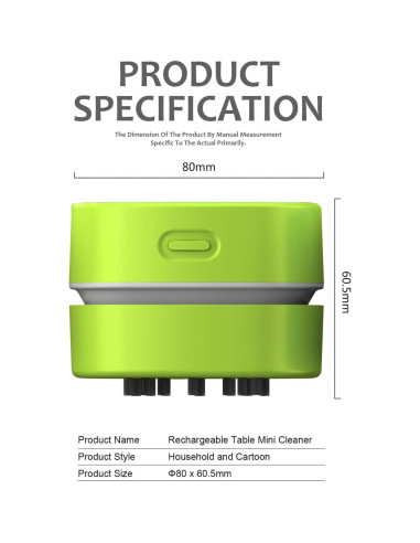 Aspiradora de Escritorio ODISTAR Verde Inalámbrica 360