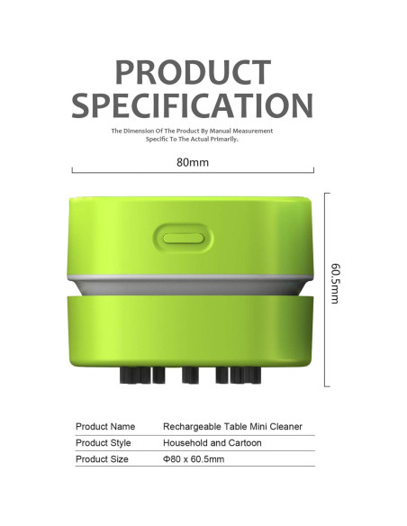 Aspiradora de Escritorio ODISTAR Verde Inalámbrica 360