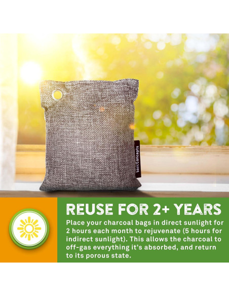 Absorbente de Olores de Carbón Activado BASIC CONCEPTS 6x100g