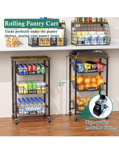 Carro de Almacenamiento de Cocina OKZEST 4 Niveles con Ruedas 2
