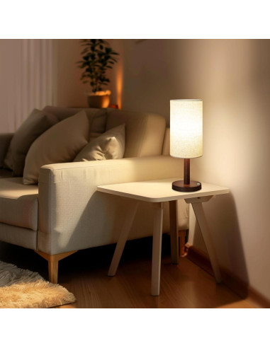 Lámpara de Mesa Inalámbrica LALISU con Base de Madera 43cm