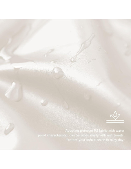 Funda de sofá Yates Home de cuero PU a prueba de agua 2 piezas beige