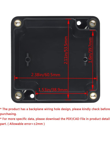 Caja de Proyecto IP65 LeMotech ABS Negra 63x58x35mm