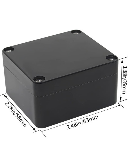 Caja de Proyecto IP65 LeMotech ABS Negra 63x58x35mm Caja de Proyecto IP65 LeMotech ABS Negra 63x58x35mm