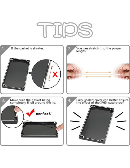 Caja de Proyecto IP65 LeMotech ABS Negra 63x58x35mm Caja de Proyecto IP65 LeMotech ABS Negra 63x58x35mm