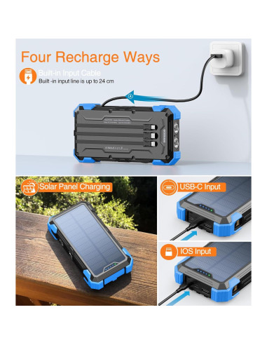 Banco de Energía Solar GOODaaa 42800mAh 5 Salidas 3 Entradas