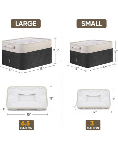 Cesta de Almacenamiento de Tela BALEINE 30.48x20.32cm Negra 2