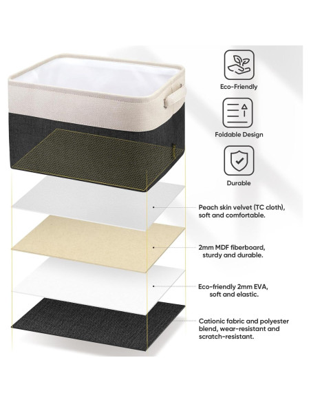 Cesta de Almacenamiento de Tela BALEINE 30.48x20.32cm Negra