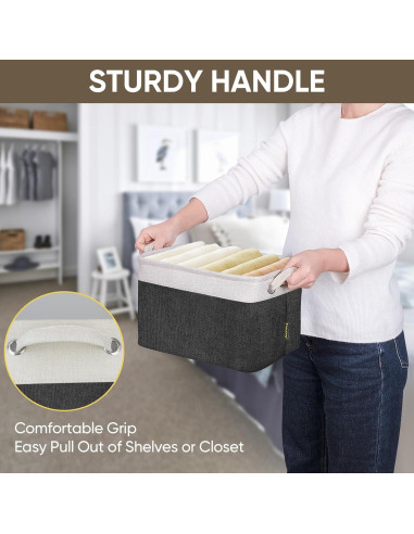 Cesta de Almacenamiento de Tela BALEINE 30.48x20.32cm Negra