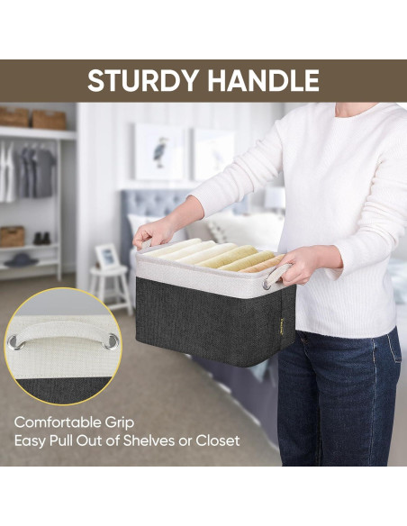 Cesta de Almacenamiento de Tela BALEINE 30.48x20.32cm Negra