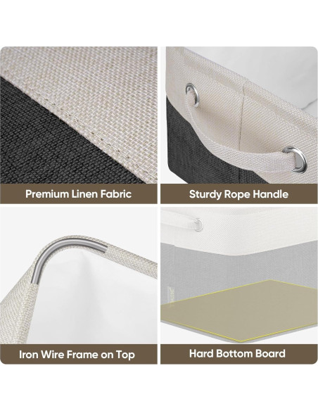 Cesta de Almacenamiento de Tela BALEINE 30.48x20.32cm Negra