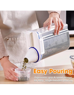 Contenedor de Almacenamiento de Arroz TBMax 2L con Taza Medidora 2