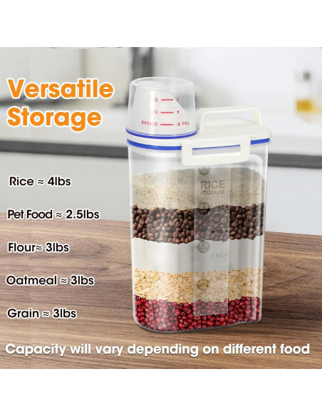 Contenedor de Almacenamiento de Arroz TBMax 2L con Taza Medidora