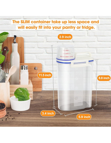 Contenedor de Almacenamiento de Arroz TBMax 2L con Taza Medidora