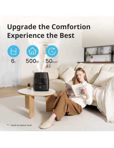 Humidificador Ultrasónico Tasigok 6L Niebla Fría y Caliente