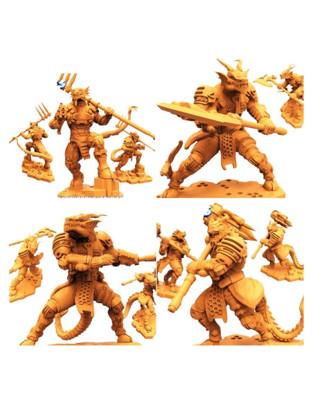 Miniaturas TYL Bakunawa Dragón Espacial 50mm Sin Pintar - Combo de 4 Miniaturas TYL Bakunawa Dragón Espacial 50mm Sin Pintar - Combo de 4