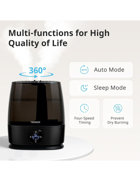 Humidificador Ultrasónico Tasigok 6L Niebla Fría y Caliente