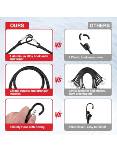 Cordones Elásticos WORKPRO 60 cm con Ganchos - Paquete de 4 2