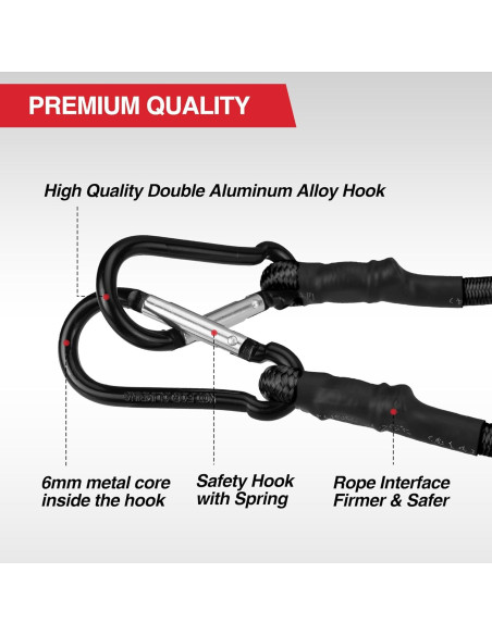 Cordones Elásticos WORKPRO 60 cm con Ganchos - Paquete de 4