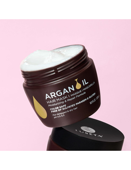Mascarilla Hidratante Luseta Aceite de Argán 478 g para Cabello Dañado