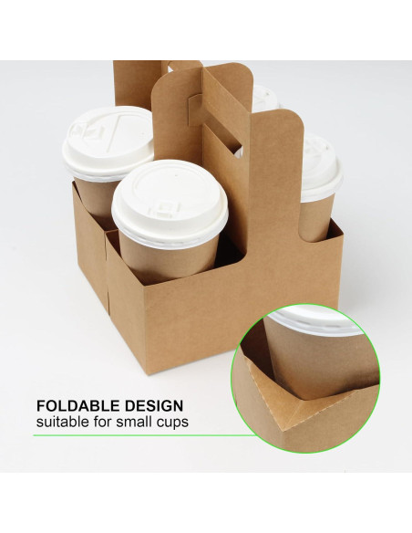 Portavasos de Cartón KVMORZE para 2 Tazas con Asa - 20 Unidades