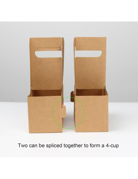 Portavasos de Cartón KVMORZE para 2 Tazas con Asa - 20 Unidades