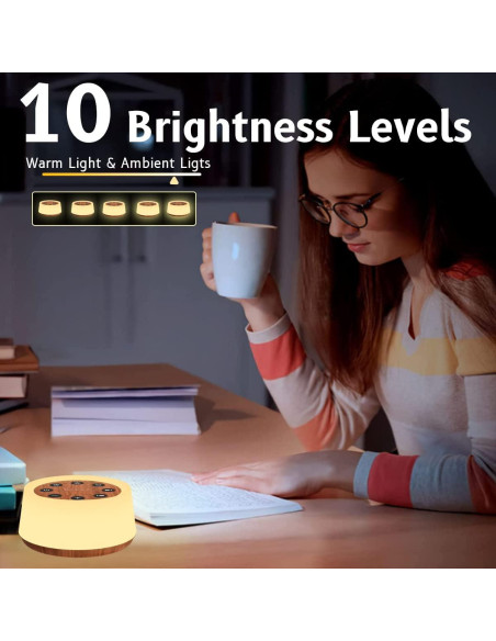 Máquina de Sonido ColorsNoise T-Madera con 30 Sonidos y Luz